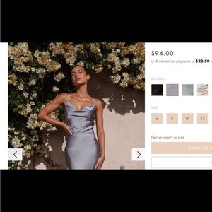 Billy J steel blue bridesmaid dress